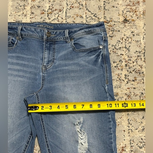 Maurices Blue Distressed Ankle Jeans - Picture 6 of 10